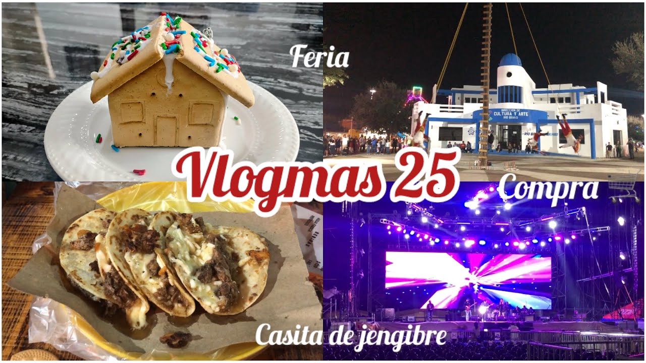 Vlogmas 25🎄Armando casita de jengibre 🫚 compra 🛒y otra noche de feria 🌮🌭🍟🌽 | Perla De León 