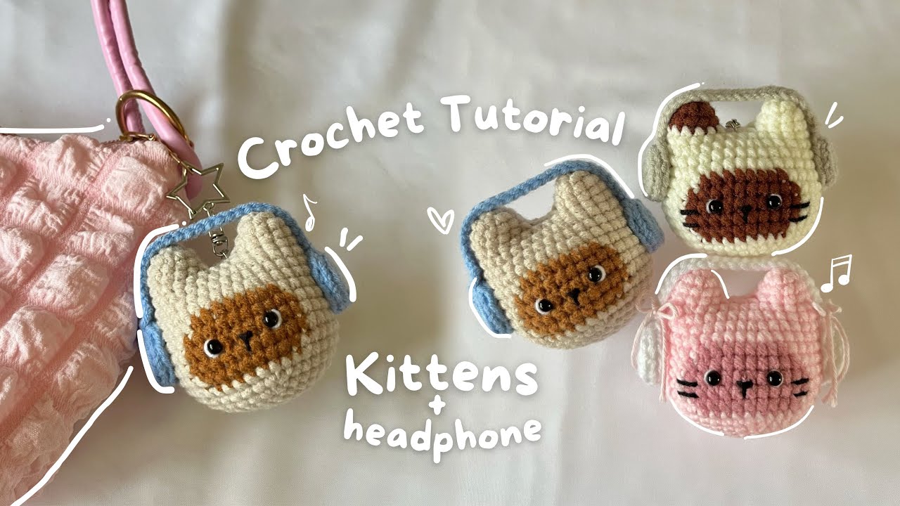 🎧🐱 Kittens wearing headphones | Crochet Tutorial | Crochet Cat Tutorial