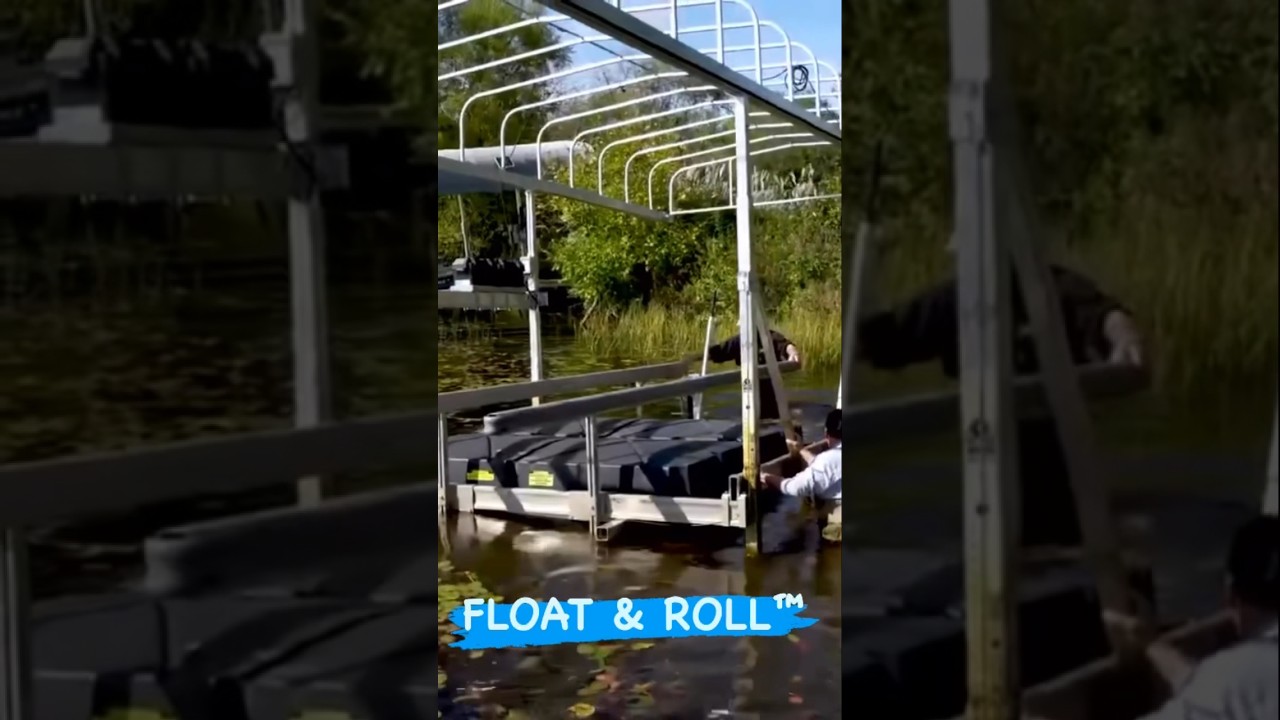 Floe&rsquo;s Float & Roll &trade; Boat Lift Systems #floe #boating #lake #boatlife #lakeshore