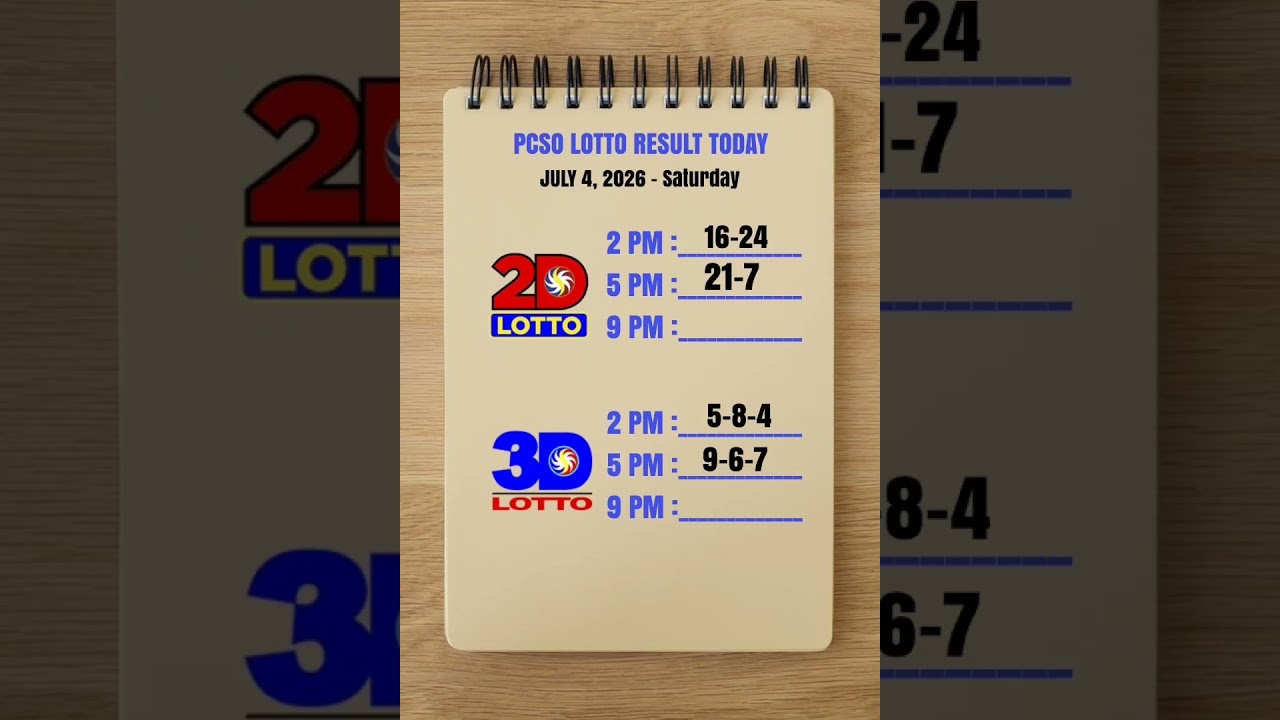 Lotto Results Today 5pm Draw July 4, 2026 PCSO #lotto #lottoresulttoday #lottoresulttoday5pm