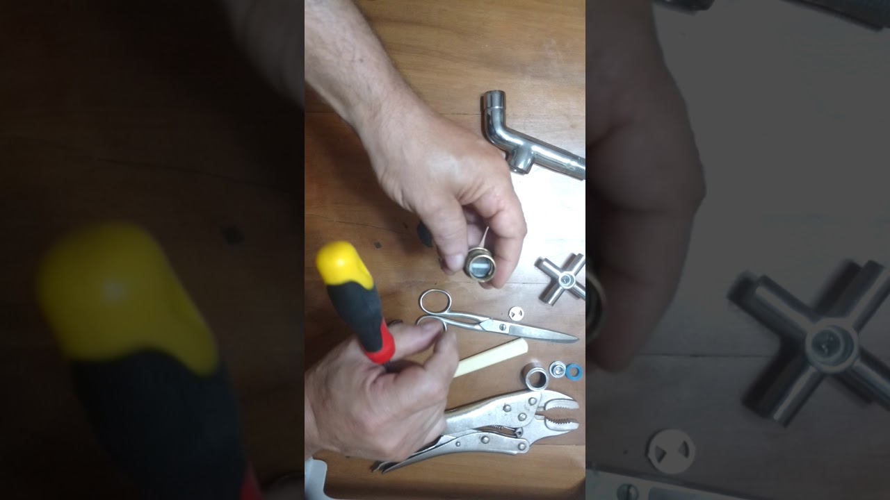 Conserto de torneira 1/4 de volta utilizando borracha de câmara de bicicleta! (vídeo 02).
