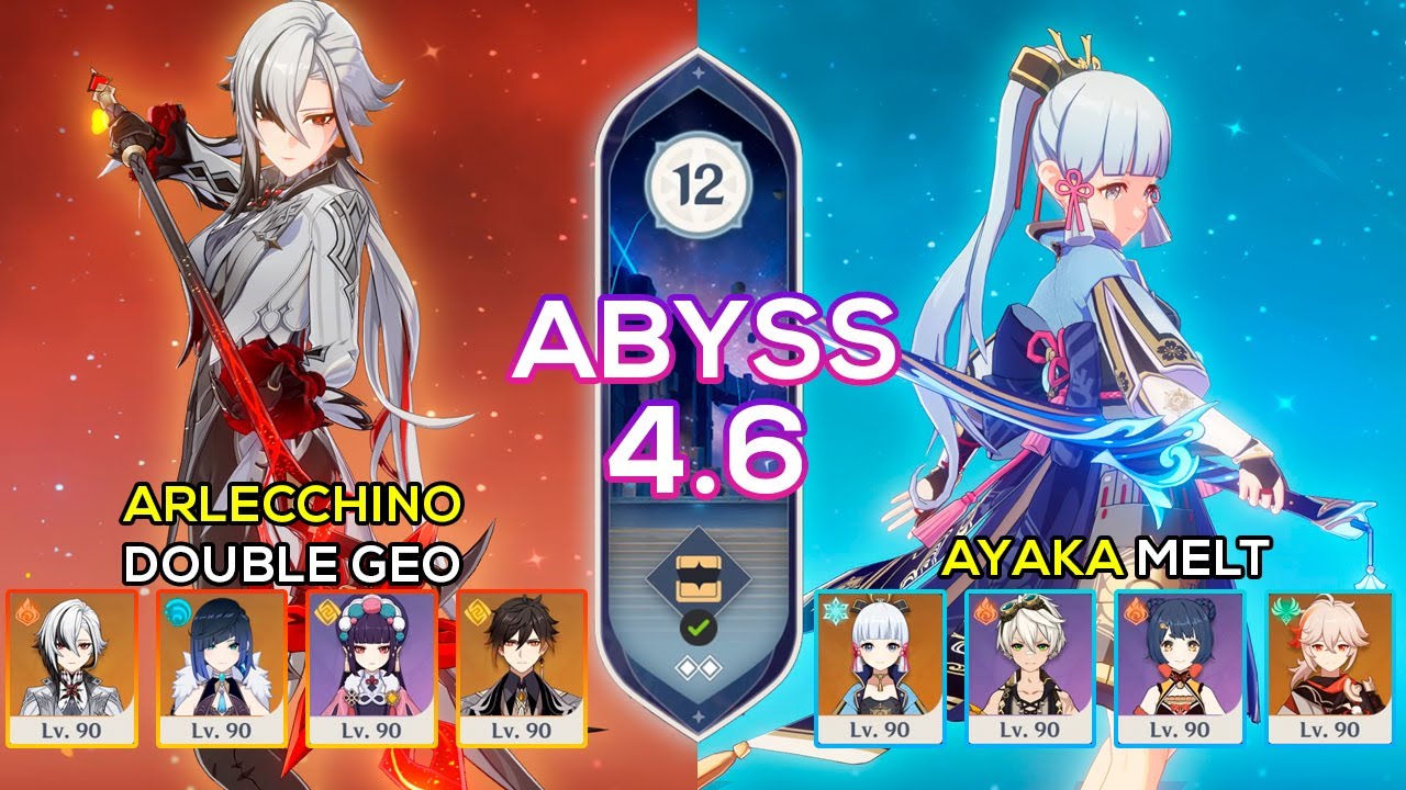 C0 Arlecchino Double Geo & C0 Ayaka Melt | Spiral Abyss 4.6 | Genshin Impact