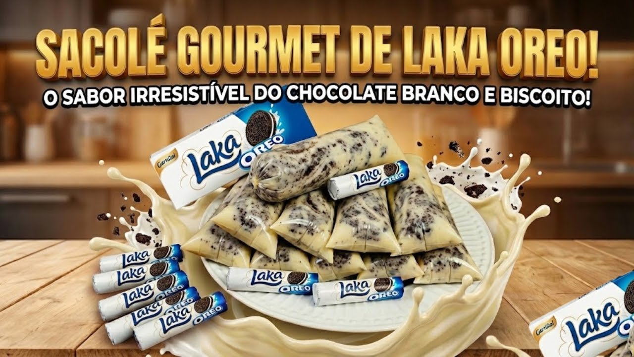 GELADINHO LAKA COM ÓREO + BÔNUS GELADINHO BATOM: Sucesso de Vendas! 🍫🍦