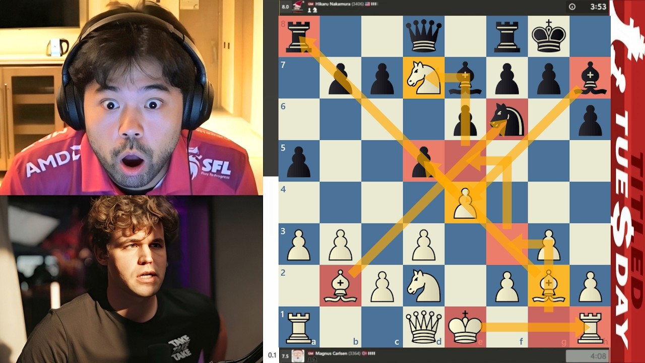 CRAZY CONTENT! GM Magnus Carlsen vs GM Hikaru Nakamura