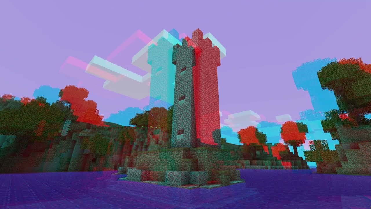 Trying Minecraft's Least used Feature, 3D Anaglyph