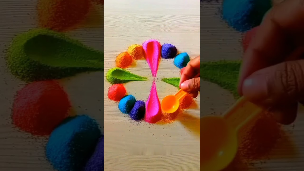 Rangoli - Smile rangoli #shorts #rangoli #rangolidesigns #diwalirangoli #art
