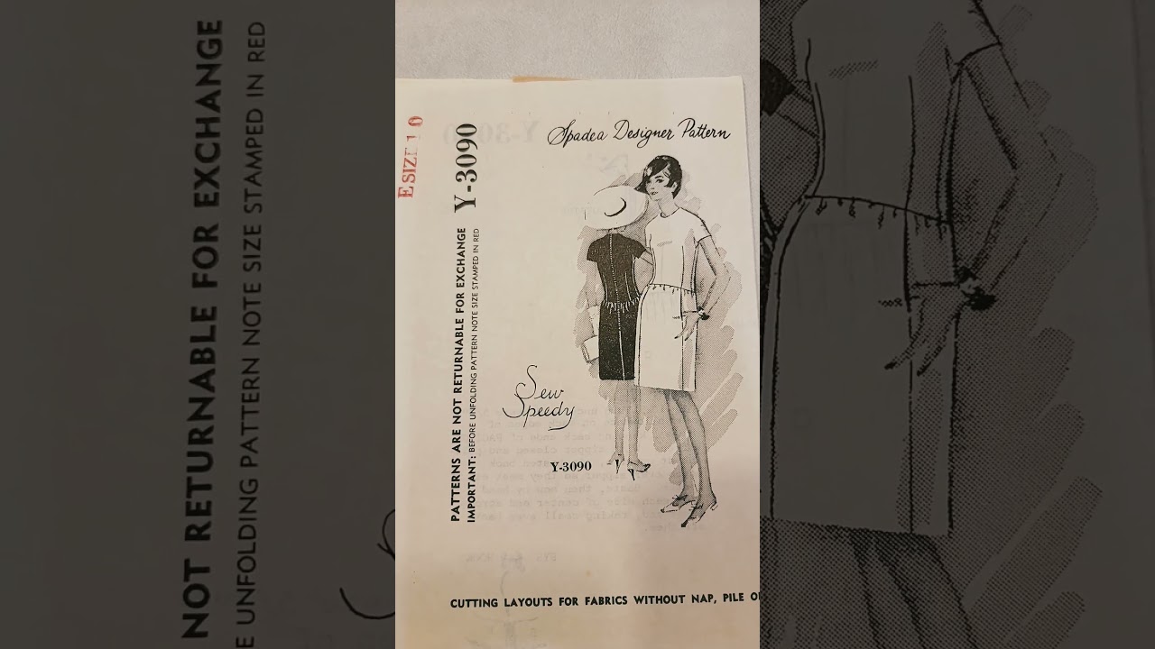 Vtg 1960's Sew Speedy Dress Spadea's Pattern for sale $20 + shipping #shorts #designerfashion