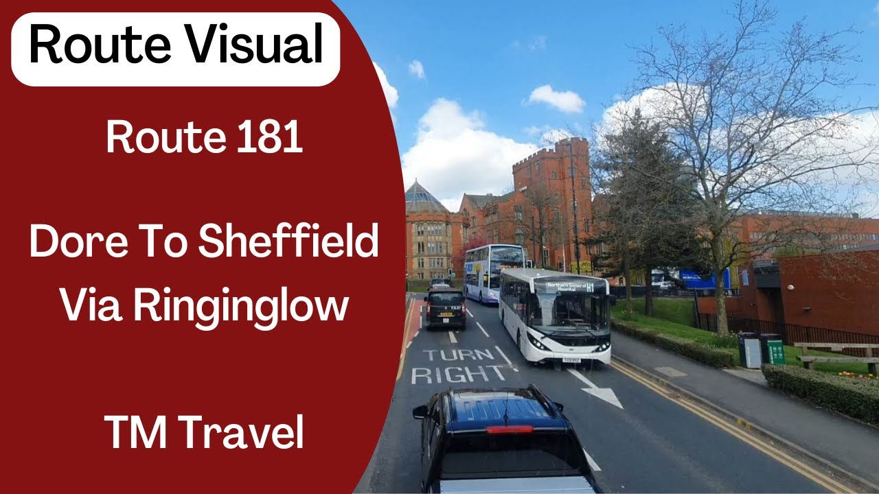 FULL ROUTE VISUAL | Bus Route 181: Dore To Sheffield Via Ringinglow | TM Travel