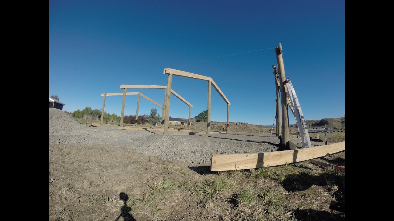 Pole Shed Construction Part 1 (Time laps) NZ