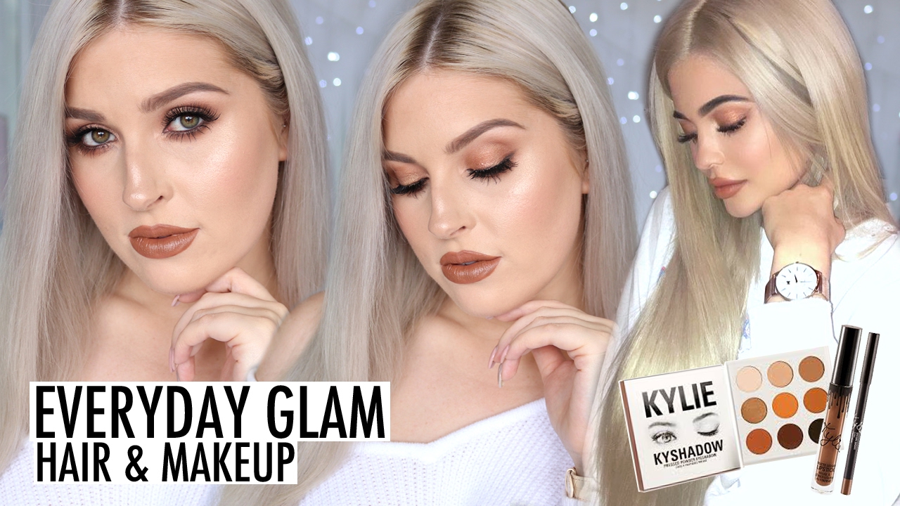 Everyday Glam Bronze Eyes Tutorial! 💕 KYLIE Bronze Palette & Brown Sugar Lip Kit 🍂