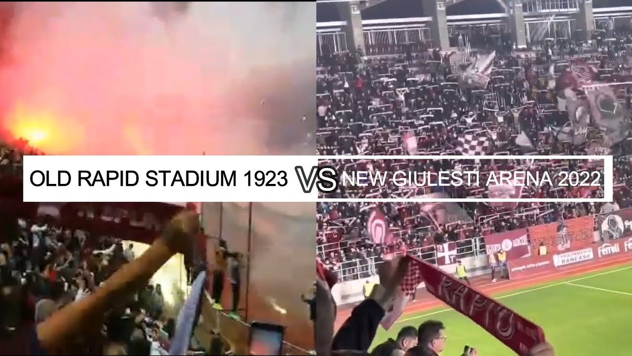 Stadionul Rapid Giulești BEFORE and AFTER. Vechiul Giulesti 1923 vs Noul Giulesti 2022