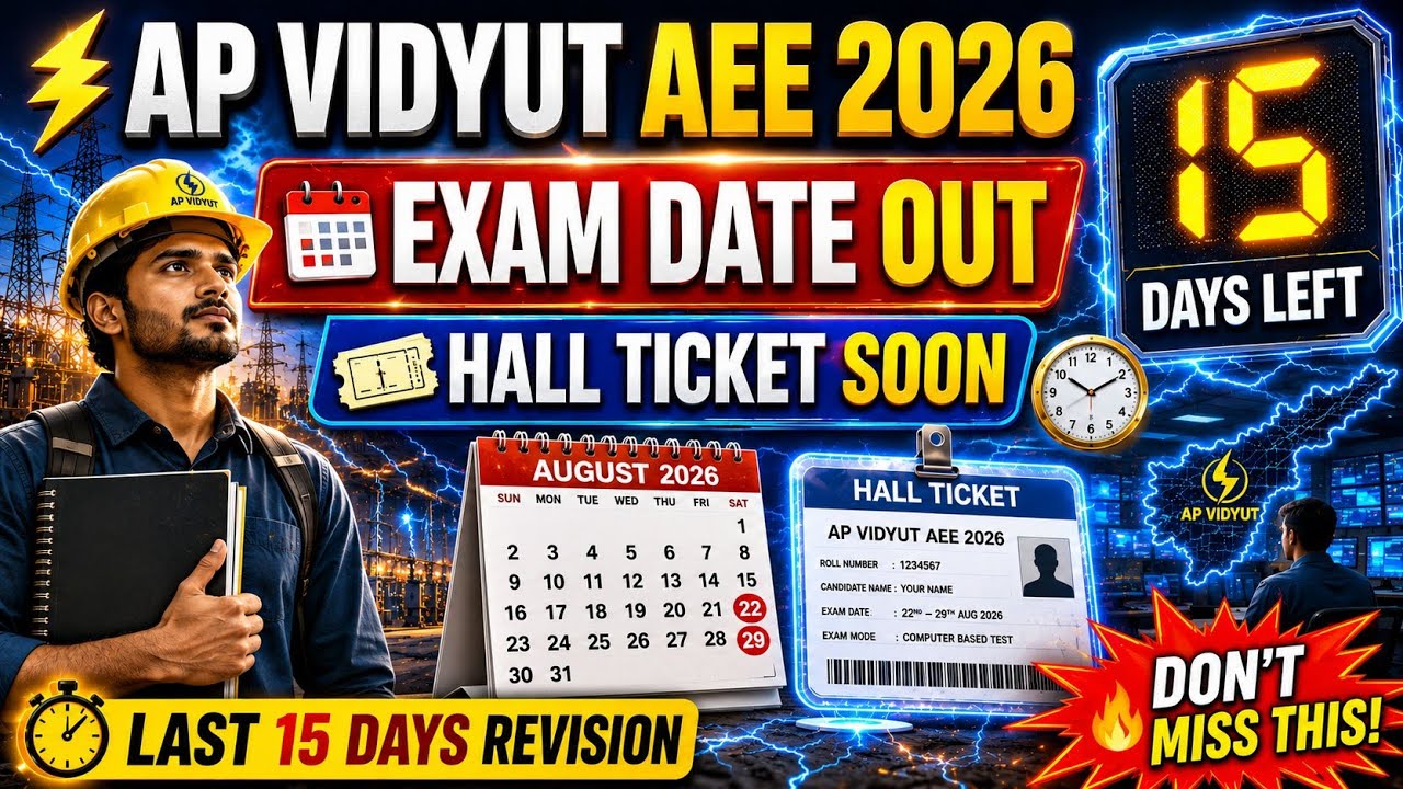⚡ AP Vidyut AEE 2026 Exam Date & Hall Ticket | Important Dates