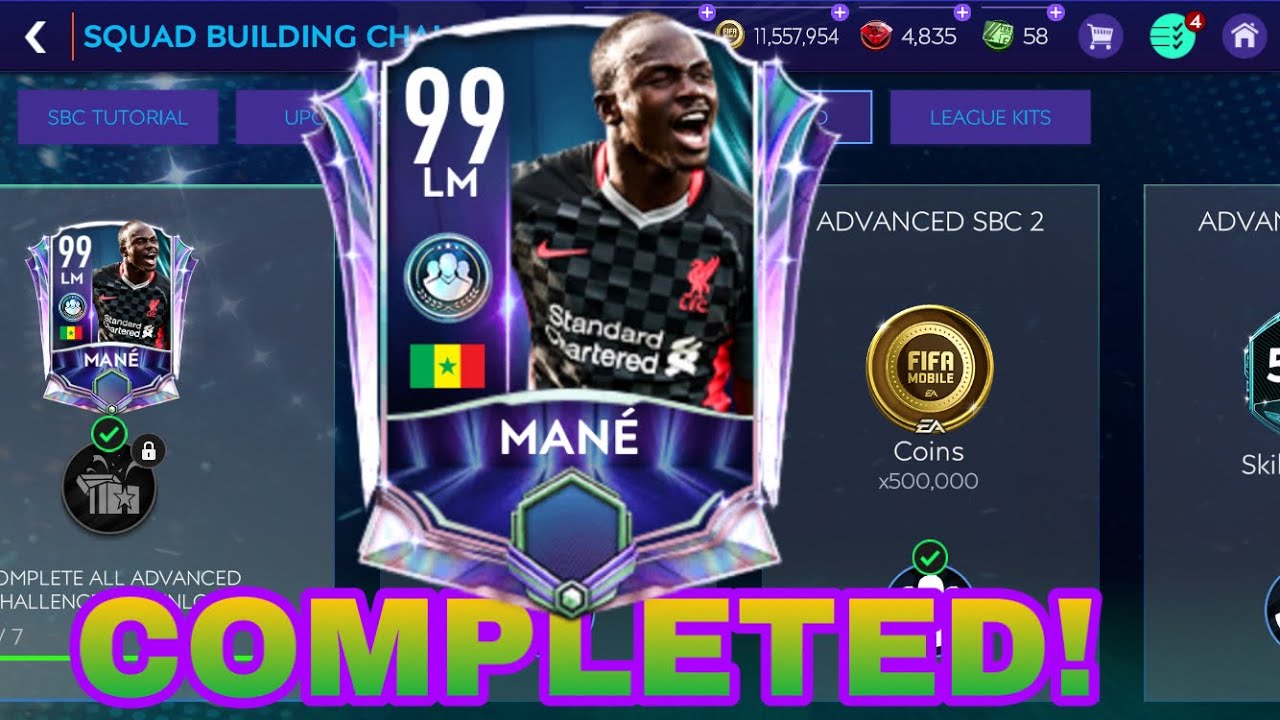 HOW TO COMPLETE 99 RATED SBC MANE IN FIFA MOBILE 21?! | BEST SOLUTIONS!