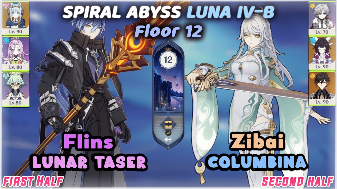 C0 Flins Ineffa & C0 Zibai Columbina / Luna IV-B Spiral Abyss (Floor 12) 9 Stars / Genshin Impact