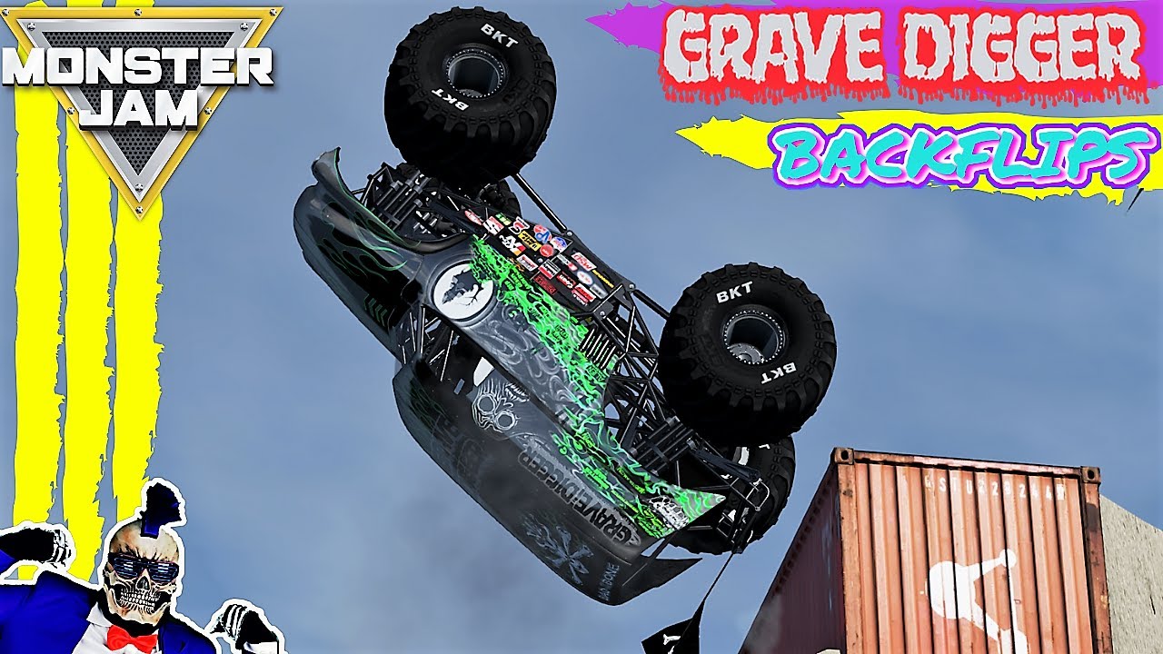 Monster Jam Video Game Grave Digger Backflip Championship | BeamNG Drive