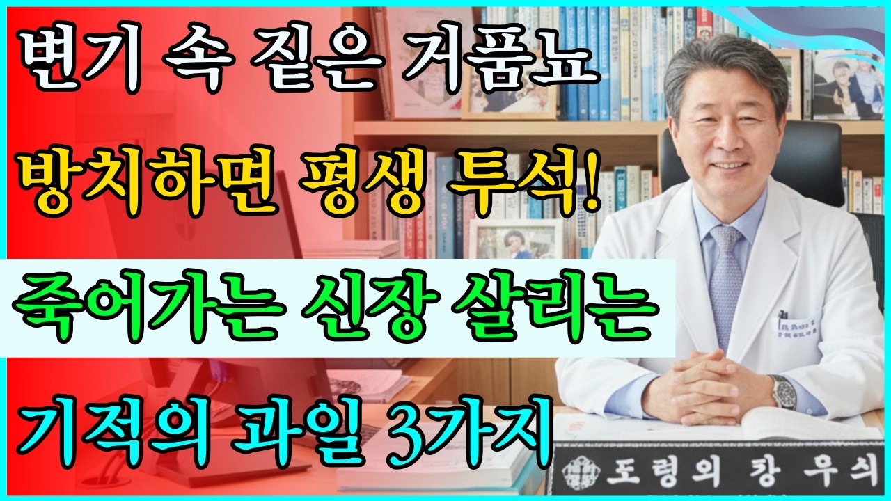 변기 속 거품뇨 방치하다 평생 투석합니다! 죽어가는 사구체 100% 살려내는 의학적 비밀 #신장회복 #만성신부전