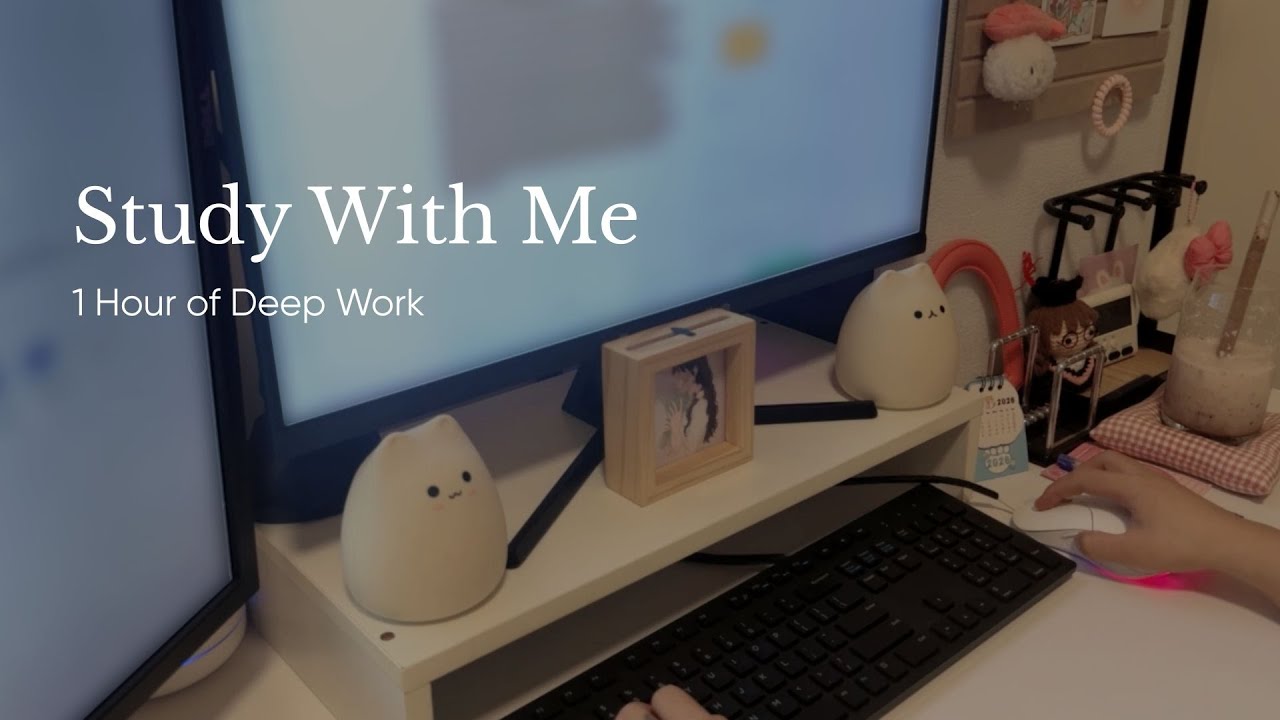 Study With Me 1 Hour | Soft Piano Ambience | Calm Focus, Deep Work