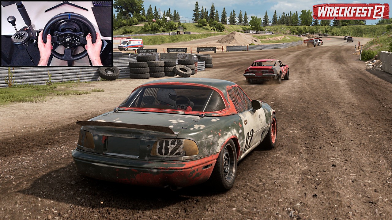 Mazda MX5 - Wreckfest 2 | Steering Wheel Gameplay