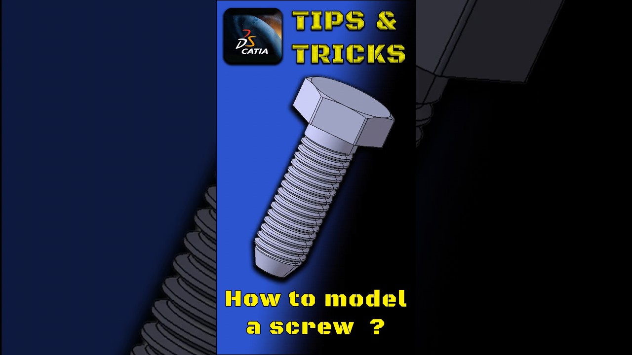 🖥 How to model a screw in Catia V5 #catia #cad #cadsoftware #3dprinting #screw #bolt #thread