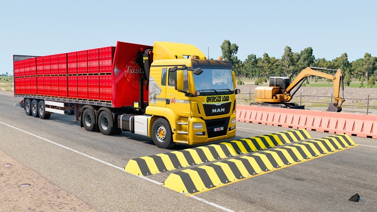 Trucks vs Speed Bumps SPECIAL #62 | BeamNG Drive - Long Video | TrucksVs
