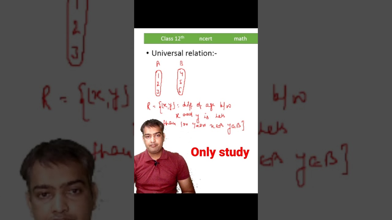 (S2) chapter 1st universal relation class 12th math relation and function#shorts #trending #youtube