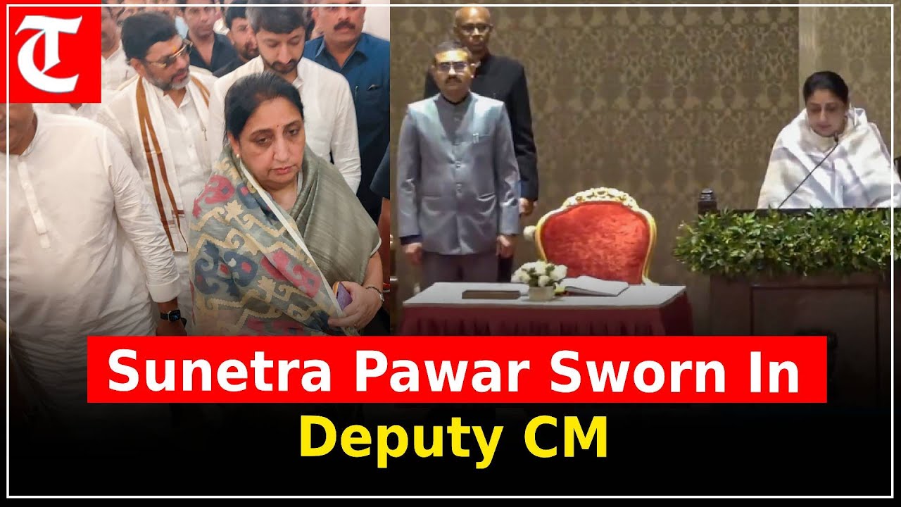 Sunetra Pawar, wife of Ajit Pawar, officially sworn in as Maharashtra’s Deputy CM