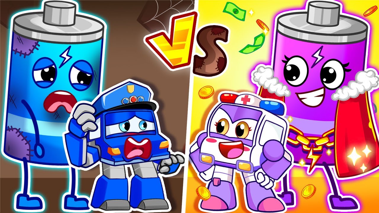 Senang atau Sedih? 🔋😢 Bedanya Emosi Baterai Kaya dan Baterai Miskin! | RoboSquad Kartun Kids