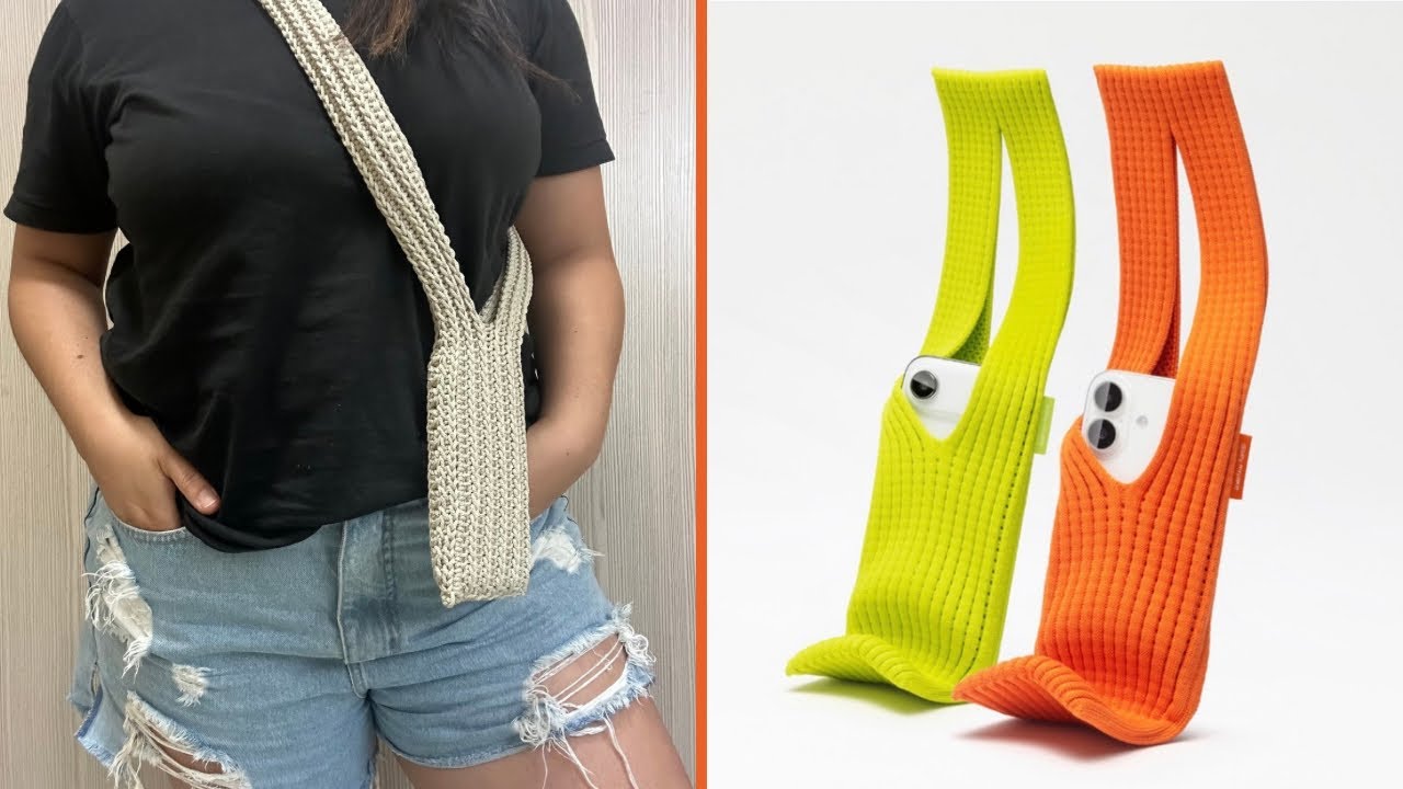 Iphone pocket Apple em crochê | Bolsa para celular em crochê | pocket de crochê rápida e fácil 