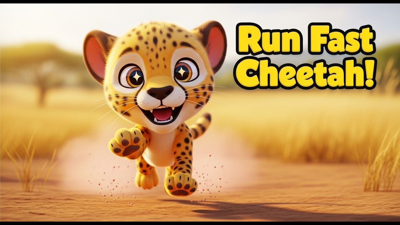 Run Run Little Cheetah 🐆💨 | Fast Animal Song for Kids | Safari Rhyme | ToonWhiz Kids