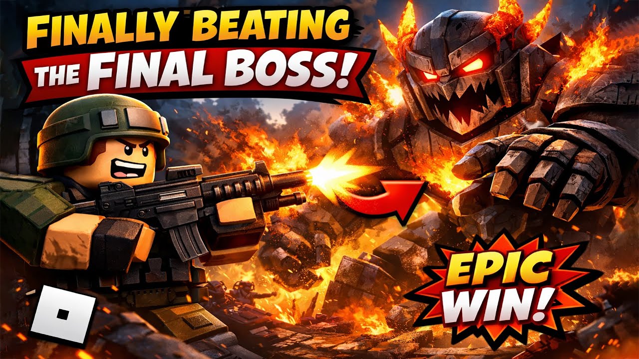 FINALLY BEATING THE FINAL BOSS in Hold the Last Line (Roblox)