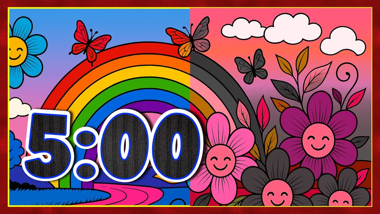 5 Minute Relaxing Countdown Timer &ndash; Magic Color Change Vibe | Study, Relax, Focus, or Walk