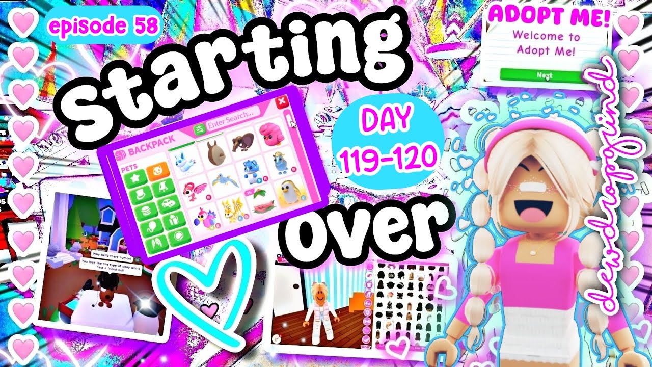 💕 Starting Over 💕in Adopt Me! Poor to RICH Challenge! DAY 119-120 NEW ACCOUNT! #adoptme