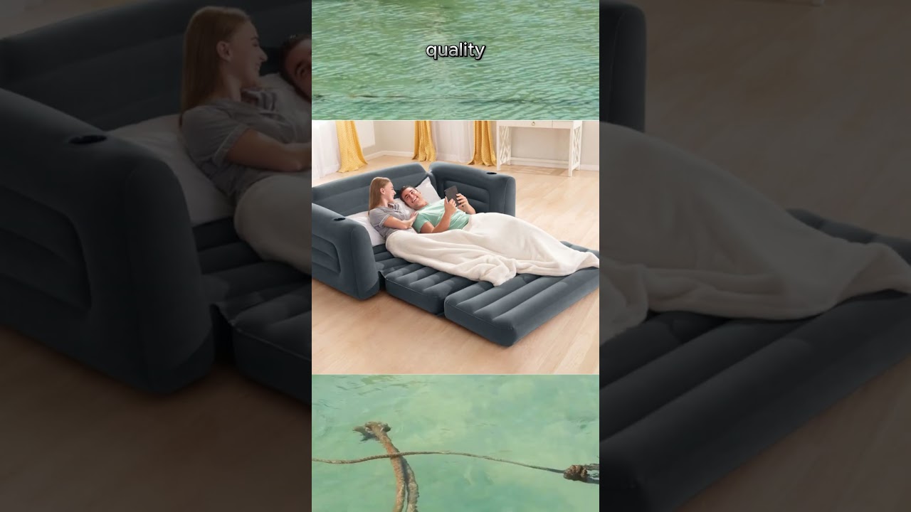 Intex 66552EP inflatable pullout sofa: Integrated cup holder #shorts #homedesign #interior