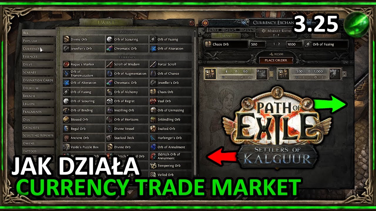 Jak działa CURRENCY TRADE MARKET ? ◼ Poradnik od GGG ◼ Path of Exile: SoK (3.25)