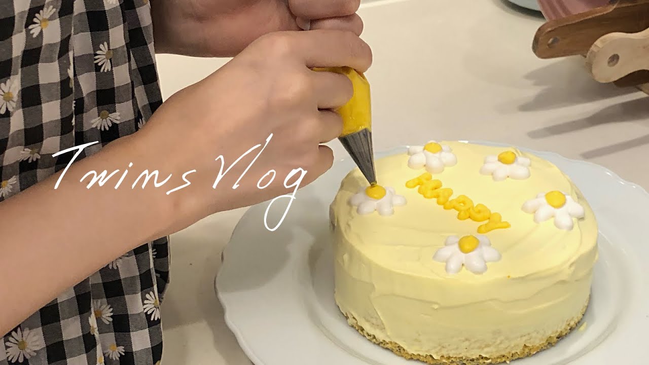【vlog#36】(ENG)超簡単🌼センイルケーキ｜雨の日の過ごし方｜韓国ケーキ｜Birthday cake ｜How to spend a rainy day ｜Korean cake