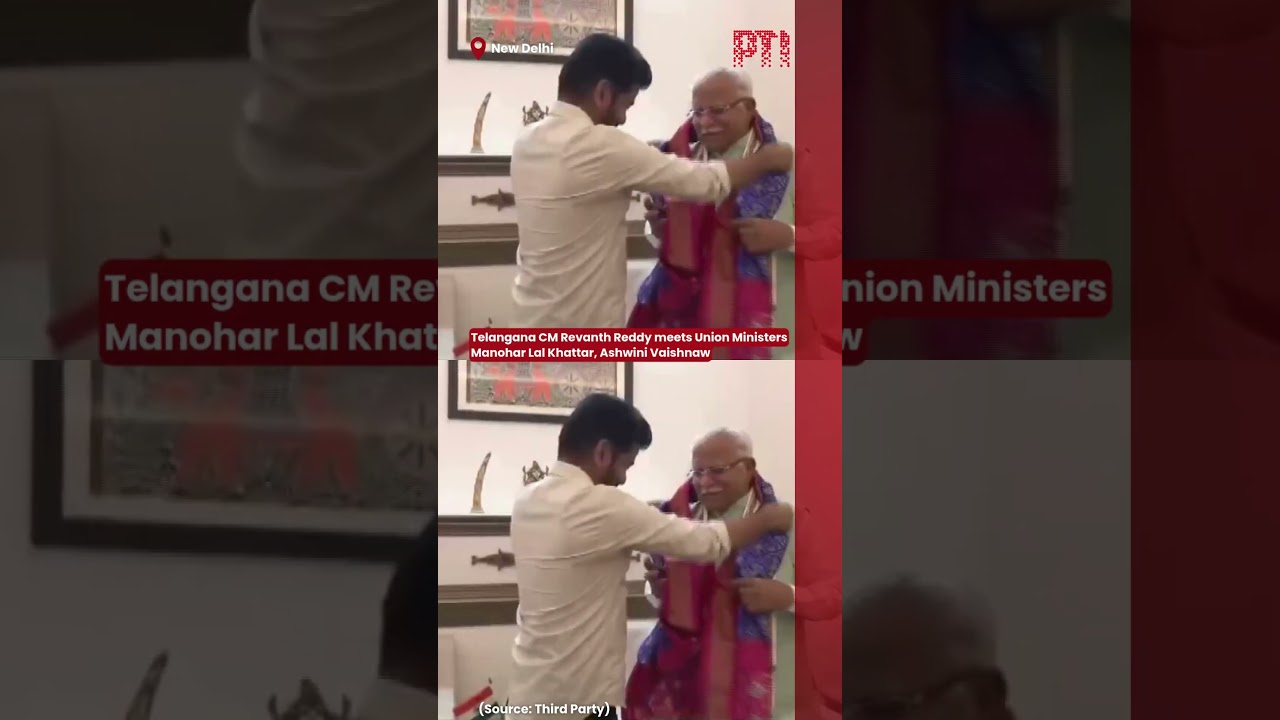 Telangana CM Revanth Reddy meets Union Ministers Manohar Lal Khattar, Ashwini Vaishnaw