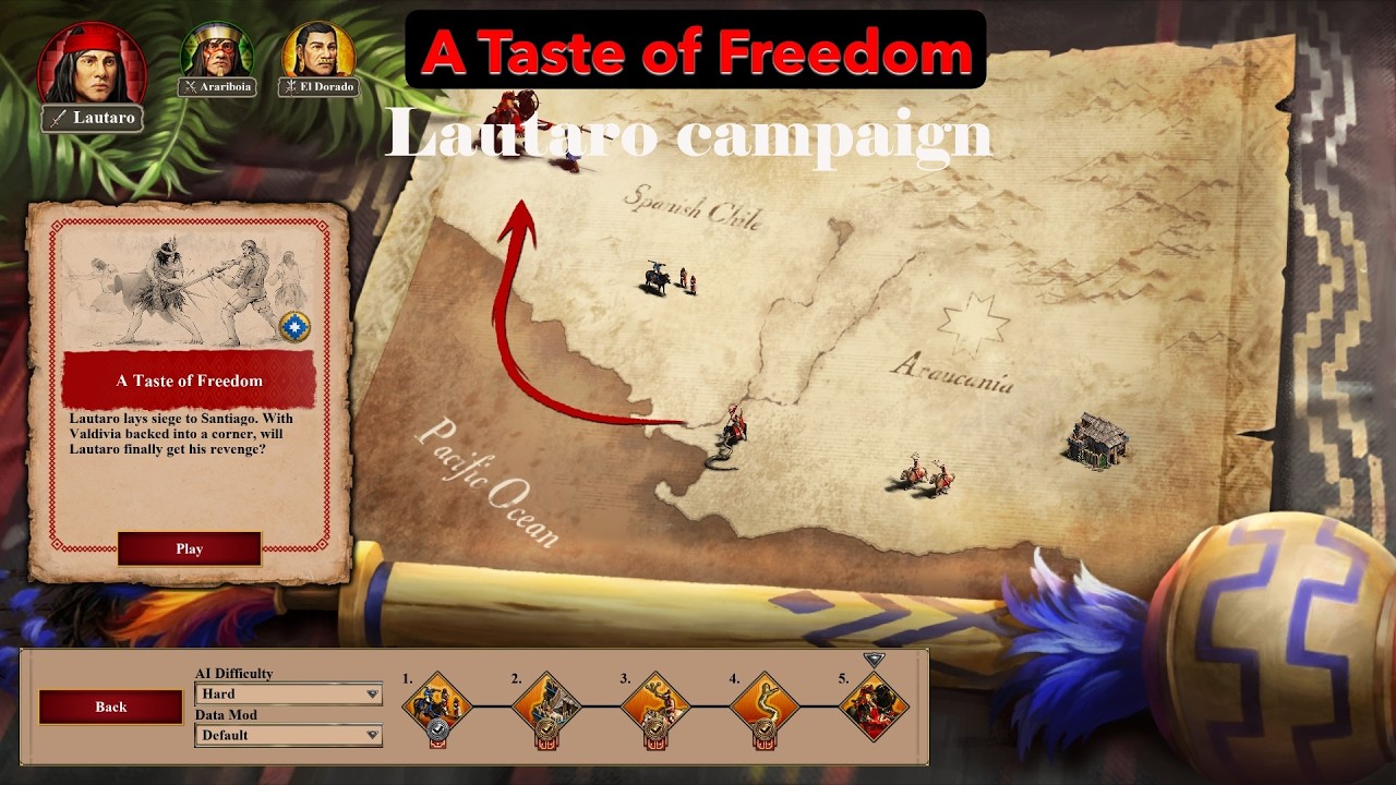 A Taste of Freedom| Lautaro | The Last Chieftains DLC | Age of Empires II DE |hard