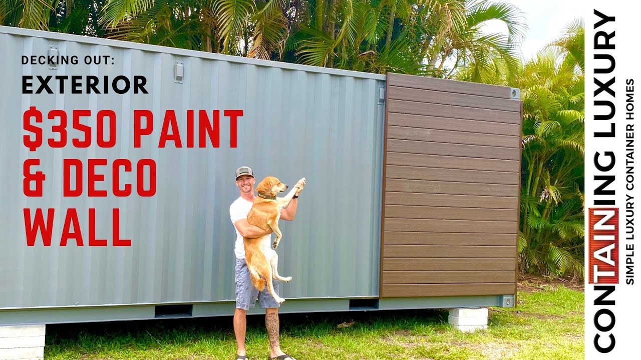 Cheap Deco wall and paint on 20FT bunk House container!! Under $350