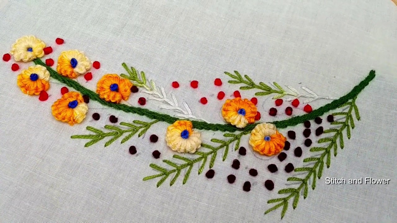 Hand embroidery beautiful design dress, kurti, sari etc