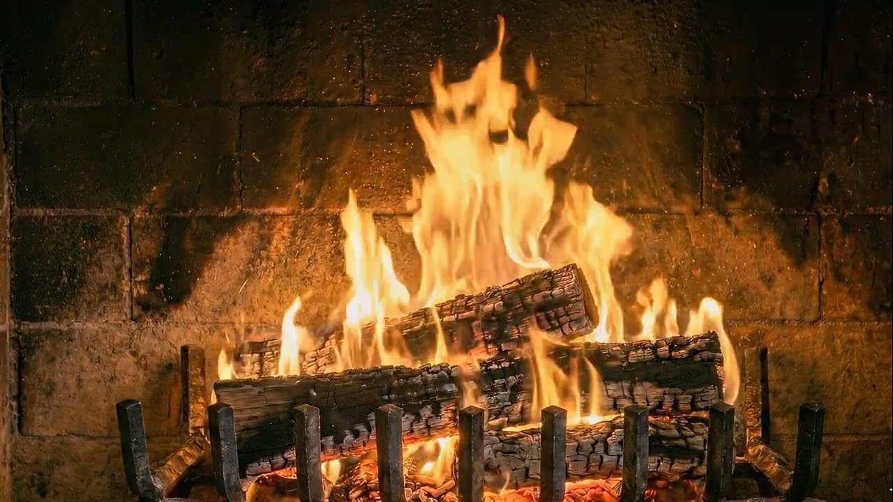 Warm Crackling Fireplace 4K 🔥 Real Wood Sound for Ambience (8 Hours)