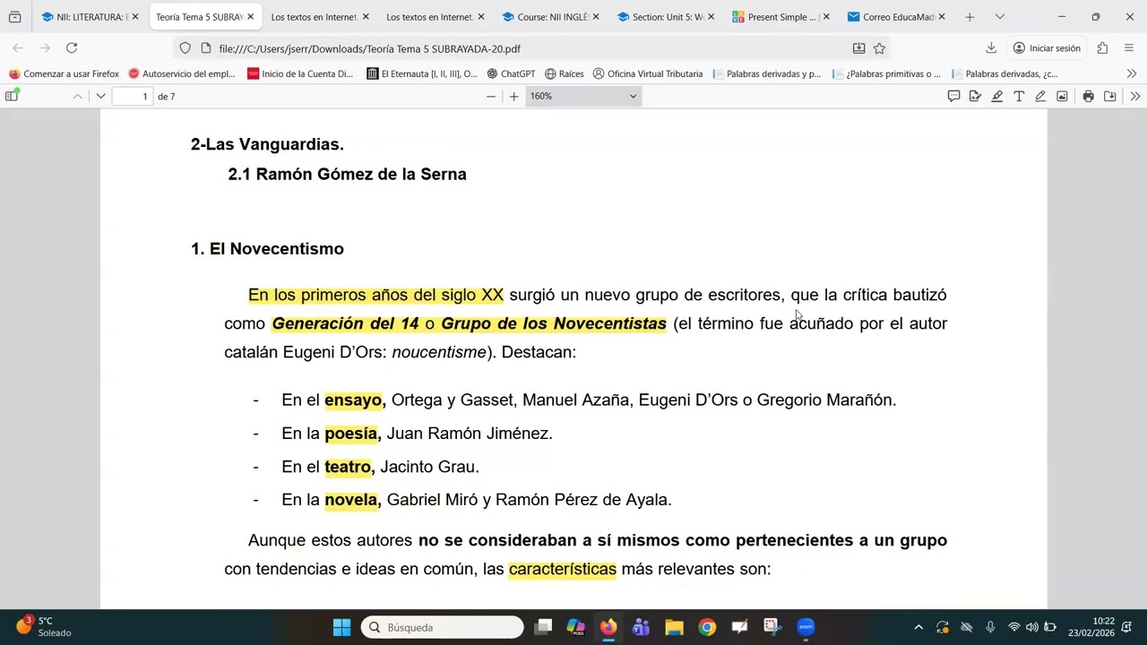 El Novecentismo y las Vanguardias I