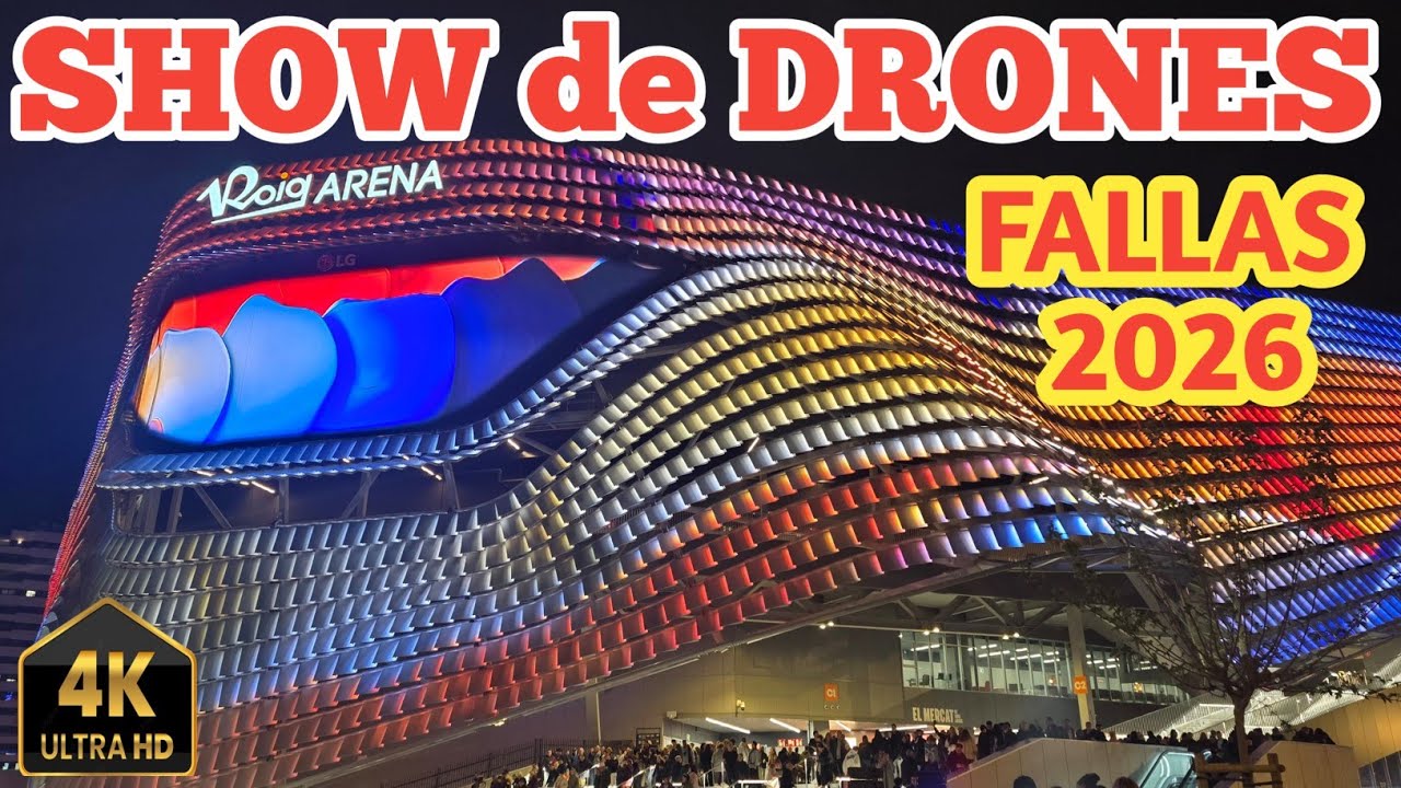 Show de Drones Roig Arena Fallas 2026 #Valencia #roigarena #Drones #Fallas2026 