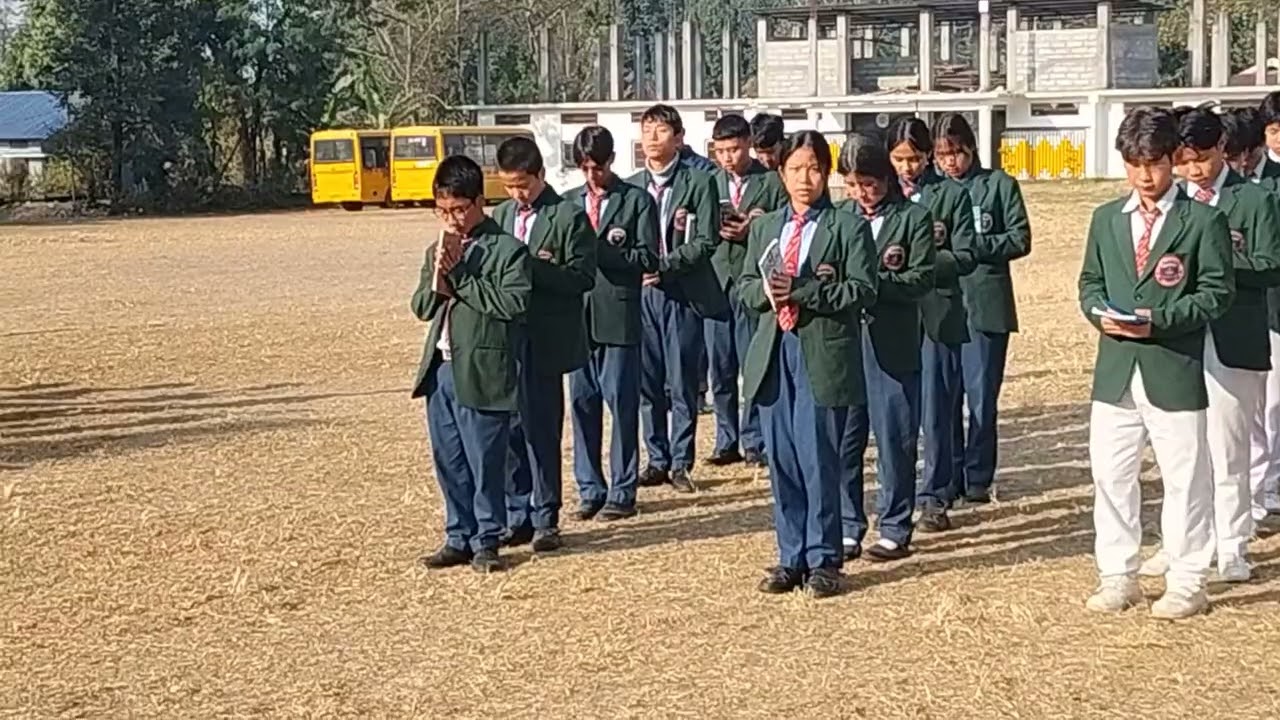 Morning Assembly by Class IX Students 