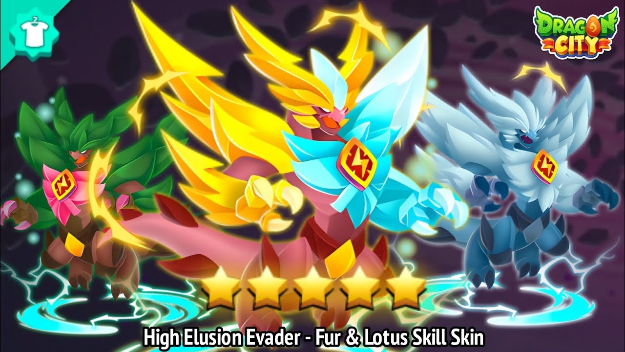 HIGH ELUSION EVADER DRAGON WITH FUR SKIN AND LOTUS SKIN: BATTLE REVIEW | #DragonCity