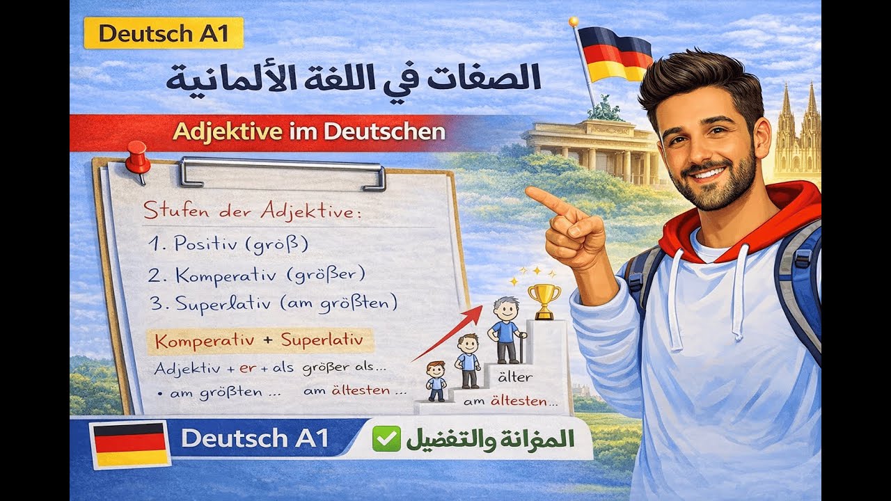 المقارنة والتفضيل في اللغة الألمانية | Deutsch A1 – Adjektive (Vergleiche)