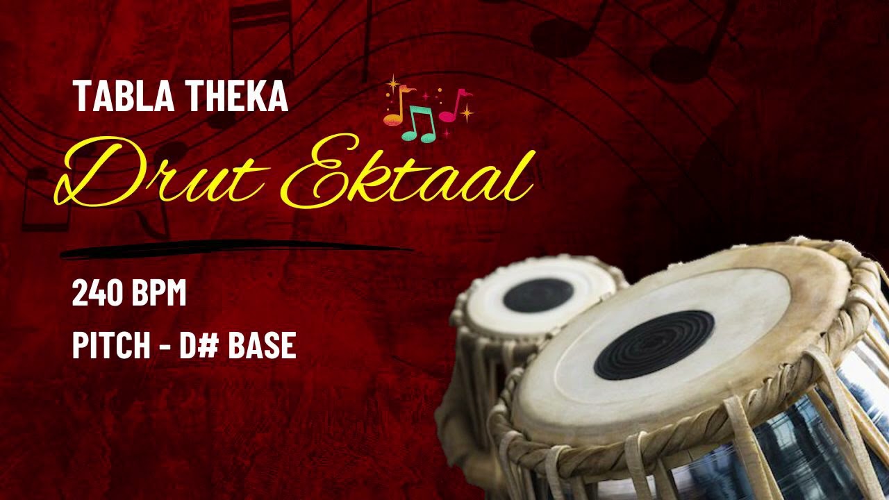 Drut Ektaal Tabla Theka | Tabla Loops | D# | 240 BPM | For Riyaz