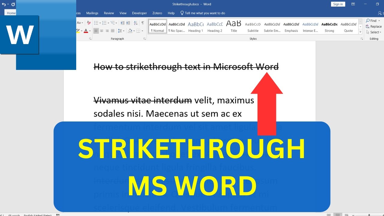 How to Strikethrough Text in Microsoft Word