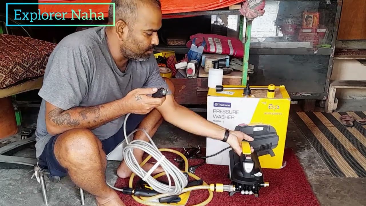 Testing the Asian paints pressure washer:cleaning car