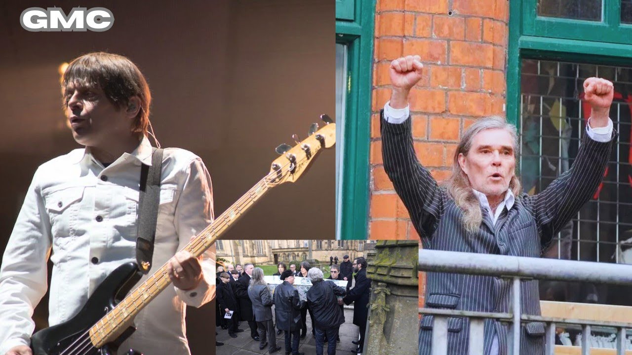 Легенда Stone Roses Иэн Браун произнес трогательную речь на похоронной церемонии Мани в соборе.