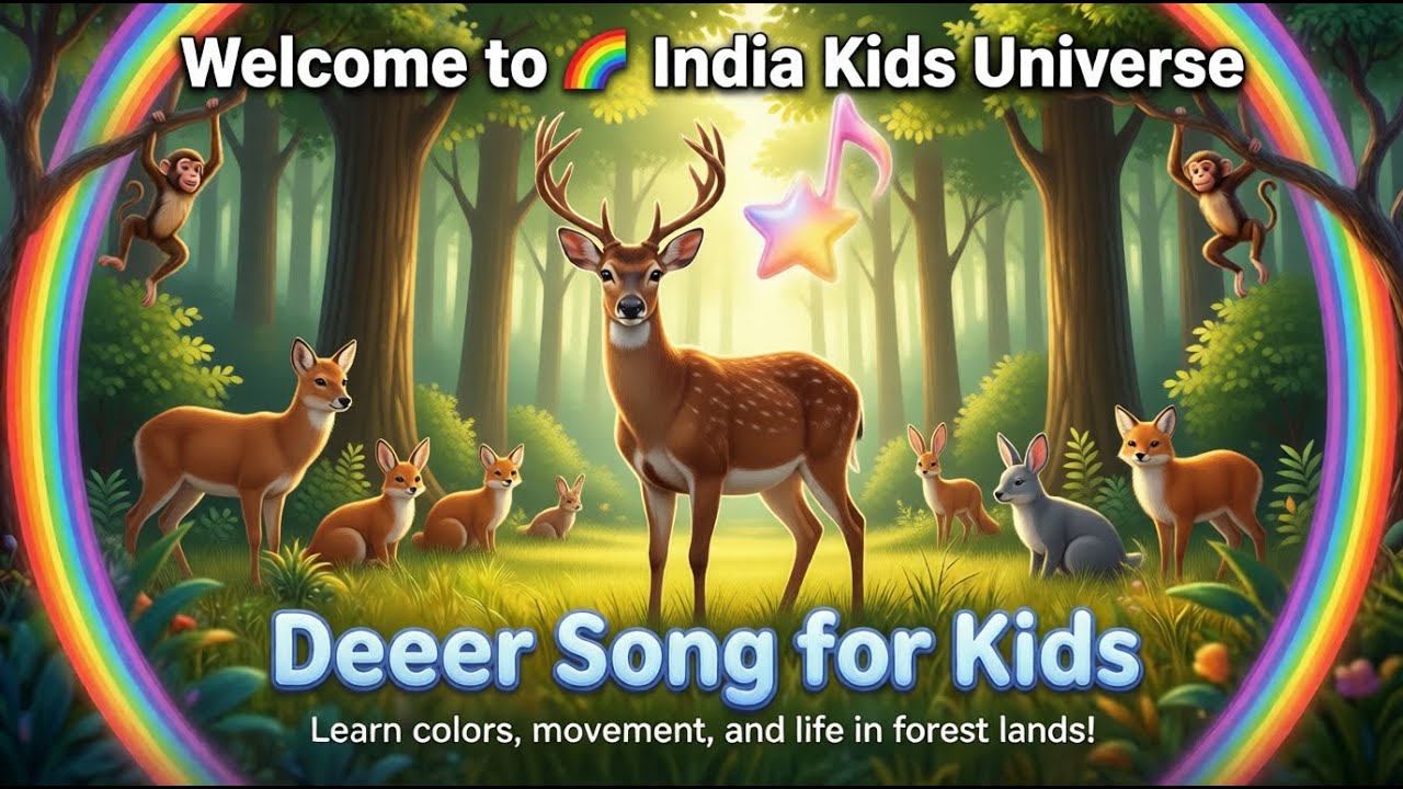 Deer Song for Kids | Gentle Deer in the Forest | Animal Learning Song